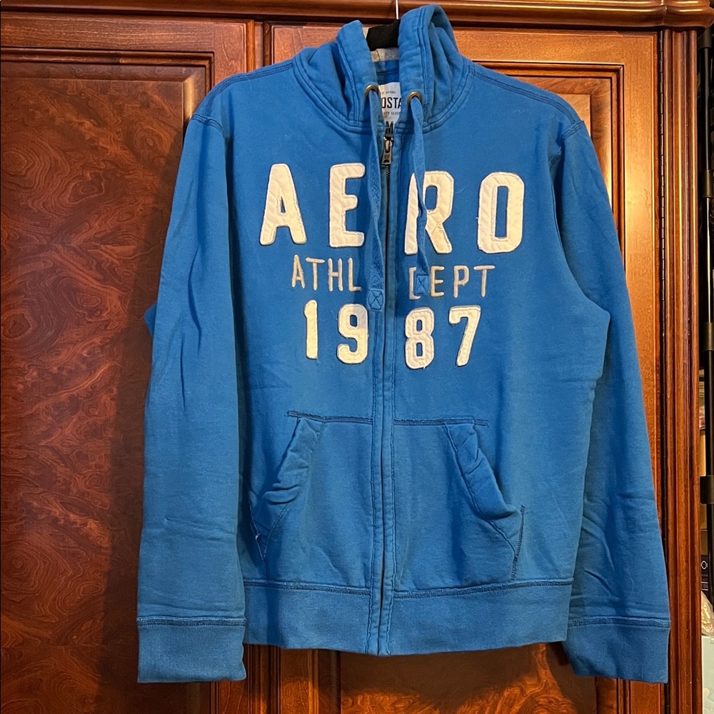 Aeropostale Blue Zip-Up Hoodie